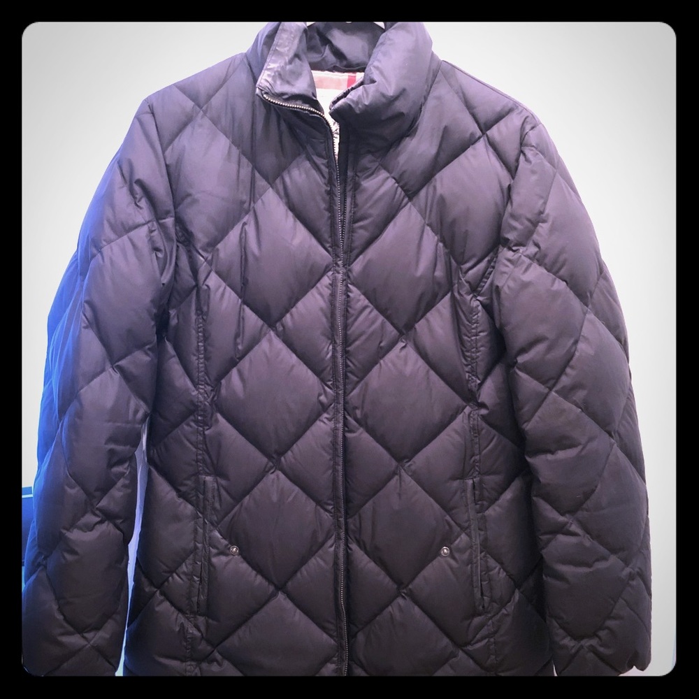 Burberry Quilted Jacket Blk Plaid Lining Sz S